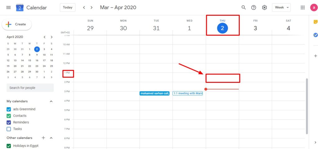 Select the date and time you would like to schedule the call, make sure it's Cairo time based