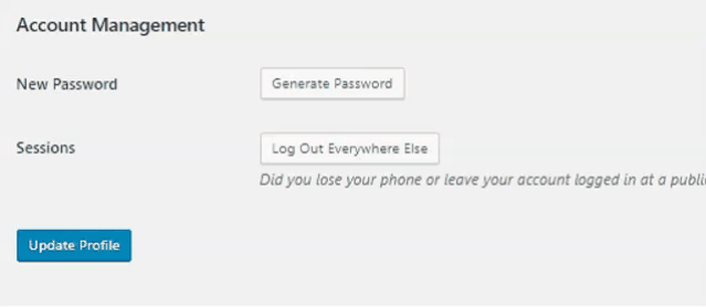click on confirm a week password to update