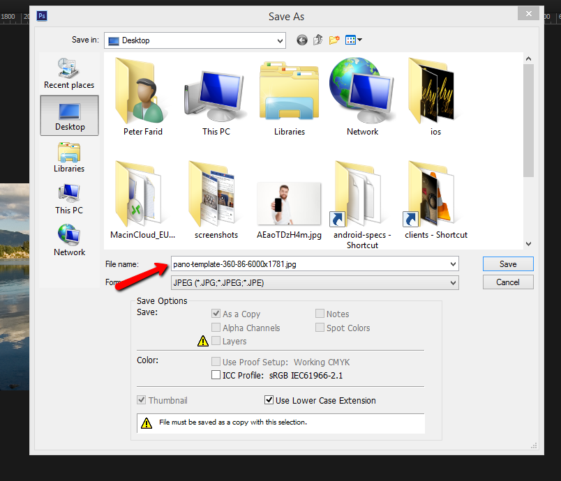 then from the menu: File/Save as / JPG