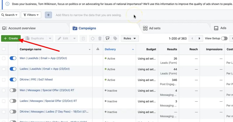 Create a new campaign